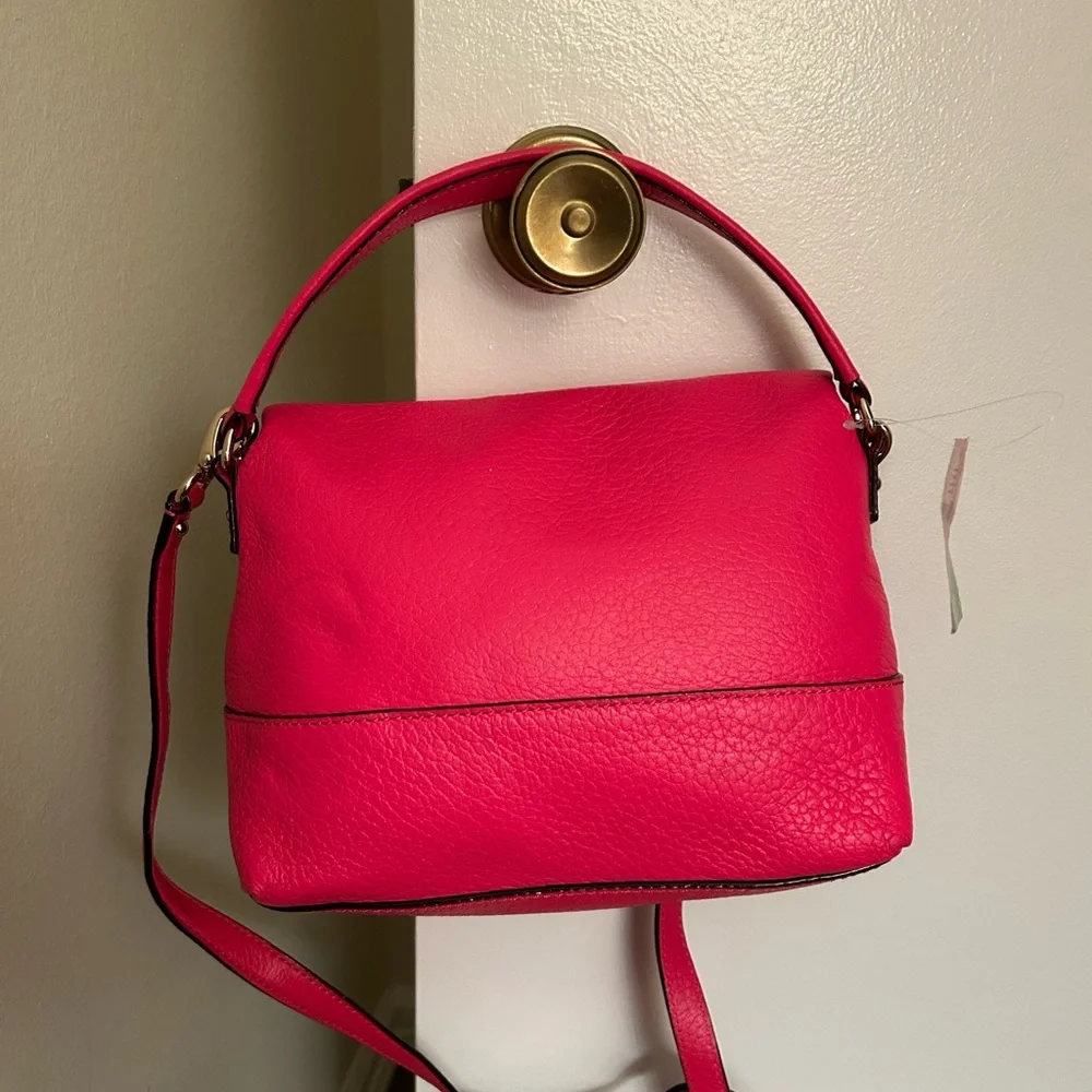 KATE SPADE Leather Southport Avenue Zinnia Hot Pink Pebbled Leather NWT